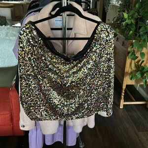 Sequinned mini skirt. 2xl
